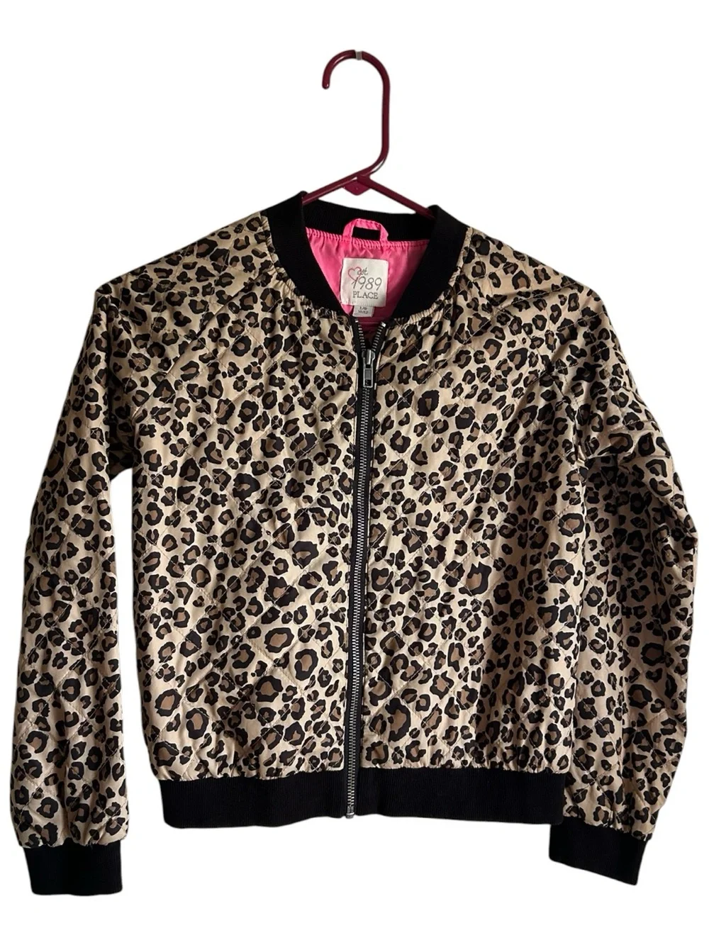 The Children's Place Girls' Size L 10-1/ Leopard Print Bomber Jacket